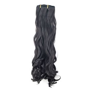 22 High Quality Synthetic 7Pcs Clip in Deep Wavy Black Hair Extension