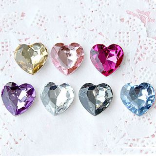 Pretty Acrylic heart Decoration / DIY Accessories   Set of 50(More Colors)