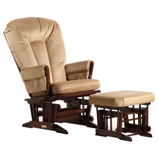 Dutailier Ultramotion Coffee/ Light Brown 2 post Multi position Glider And Ottoman Set