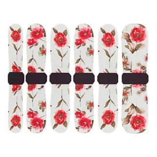 3D Full Cover Nail Water Transfer Stickers C8 Sery Red China Rose
