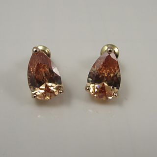 Fabulous Copper Gold Plated With Cubic Zirconia Womens Earrings