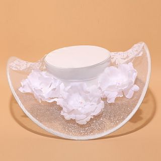 Elegant Satin and Alloy Wedding Hats with Tulle and Flower for Women