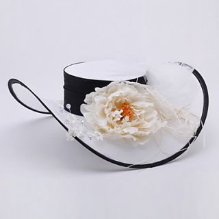 Gorgeous Satin and Alloy Hats with Tulle and Flower for Wedding/Special Occasion