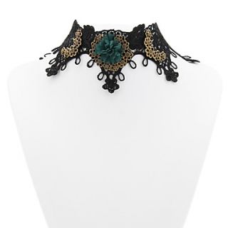 Handmade Toxic Blossom Black Lace Retro Gothic Lolita Choker Necklace