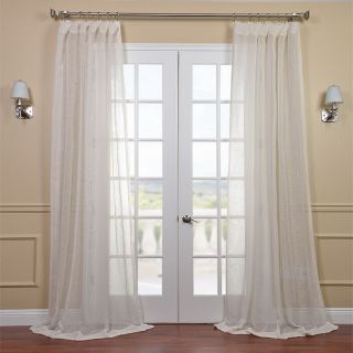 Linen Open Weave Cream 96 inch Sheer Curtain Panel