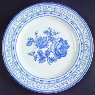 Johnson Brothers Chelsea Rose Dinner Plate, Fine China Dinnerware   Blue Bands,L