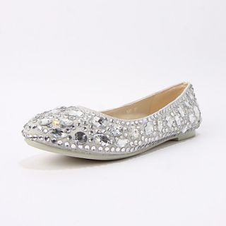 Tasteful Leather Closed Toe Flats with Rhinestone Party Shoes(More Colors)