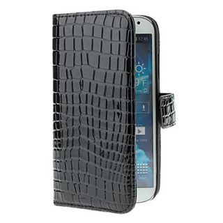 Stylish Alligator Grain Design Artificial Leather and Plastic Wallet Stand Case for Samsung Galaxy S4 i9500/i9505