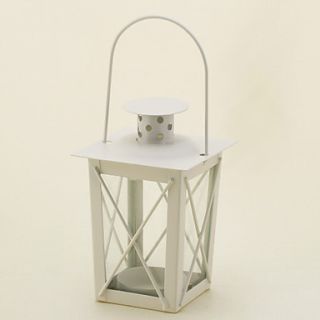 Simple White Iron Candle Lantern