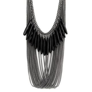 Fashion Black Multilayer drop necklace N59