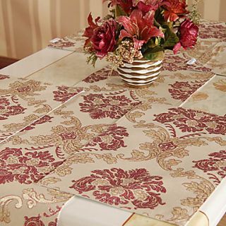 Set of 4 European Style Red and Golden Floral Placemats