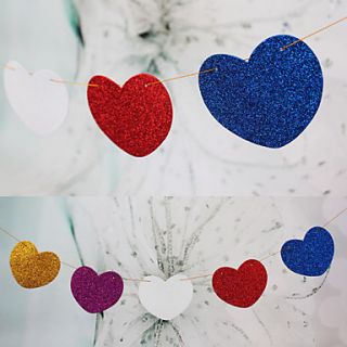 Hanging Shining Paper Heart Banner(set of 15)  (More Colors)