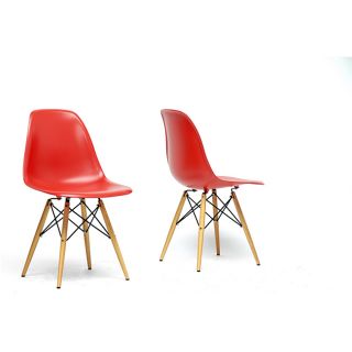 Azzo Red Plastic Mid century Modern Shell Chair (set Of 2)