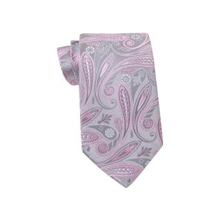 Stafford Uptown Paisley Tie, Silver, Mens