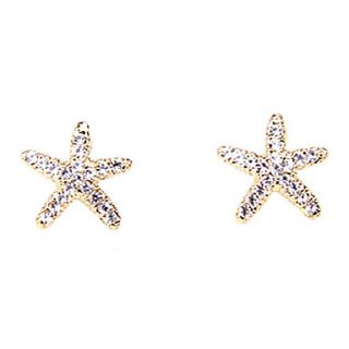 Delicate new sweet lovely ocean starfish shiny diamond earrings E797