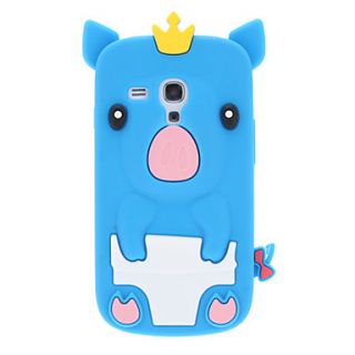 Crown Pig Pattern Silicone Soft Case for Samsung Galaxy S3 mini I8190