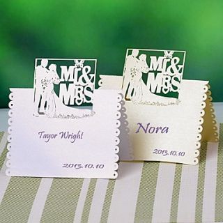 Mr Mrs Place Card   Set of 12 (More Colors)