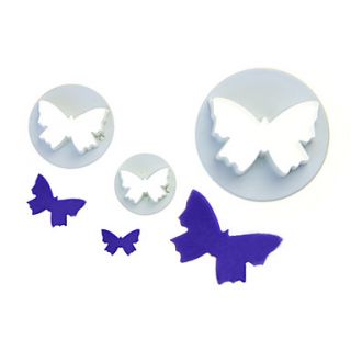 Butterfly Shape Fondant Cake Decorating Tool Set Of 3 Pieces