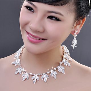 Gorgeous Alloy With Czech Rhinestones/Pearl Womens Jewelry Set Including Earrings,Necklace
