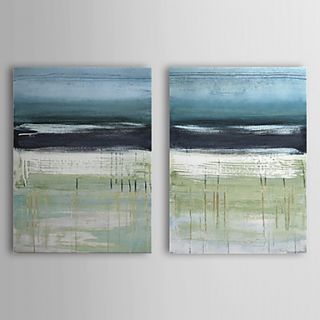 Hand Painted Oil Painting Abstract Sea and Sky with Stretched Frame Set of 2 1308 AB0701