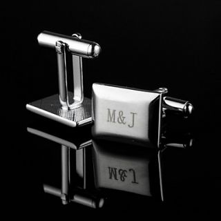 Personalized Classic Oblong Siliver Cufflinks