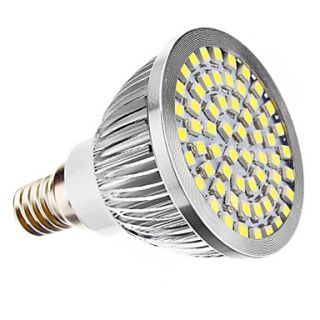 E14 3W 60x3528SMD 210 240LM 6000 6500K Natural White Light LED Spot Bulb  Aluminum (110V/220 240V)