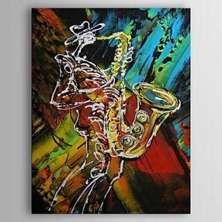 Hand Painted Oil Painting Abstract Musician with Stretched Frame 1309 AB1014