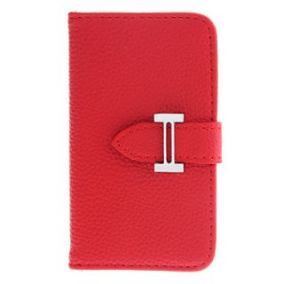 Purse Designed Litchi Pattern PU Full Body Case with Card Slot for iPhone 4/4S (Assorted Colors)