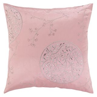 18 Square Pink Wintersweet Floral Polyester Decorative Pillow Cover