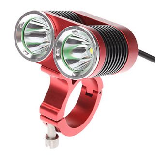 DARK KNIGHT K2C 4 Mode 2xCree XM L T6 LED Bicycle Flashlight (2400LM, 4x18650, Red)