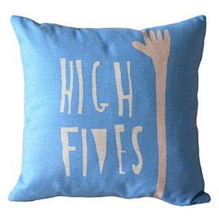 18 Square High Fives Cotton/Linen Decorative Pillow Cover