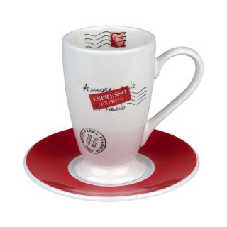 Konitz Coffee Bar Amore Mio 4 pc. Irish Coffee Cup and Saucer Set