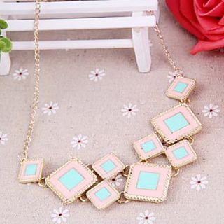 Korean fashion geometric size of the square necklace (random color)