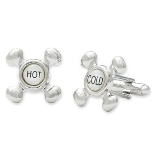 Faucet Cuff Links, Silver, Mens