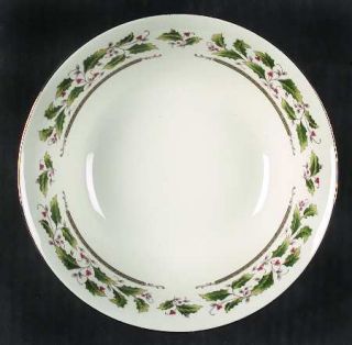 Royal Limited Holly Holiday Coupe Cereal Bowl, Fine China Dinnerware   Holly/Ban