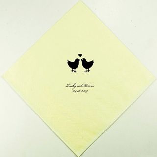 Personalized Wedding Napkins Lovebirds(More Colors) Set of 100
