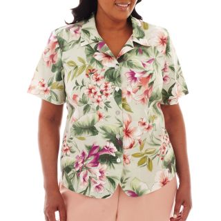 Alfred Dunner Amalfi Coast Floral Print Blouse   Plus