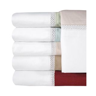 Veratex 500tc Egyptian Cotton Sateen Embroidered Duet Pillowcases, Ivory