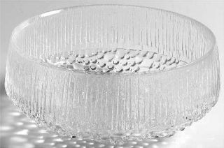Iittala Ultima Thule 3 Toed Footed Bowl   Textured Line & Bead Design, Clear