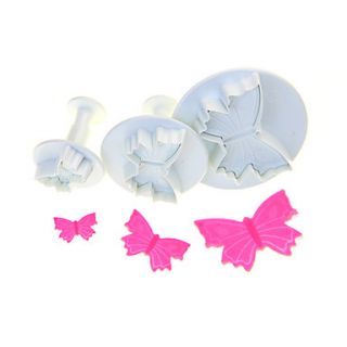 Veined Butterfly Shape Cutter Set Of 3 Pieces