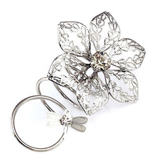 Alloy Flower And Dragonfly Shape Rings(Random Color)