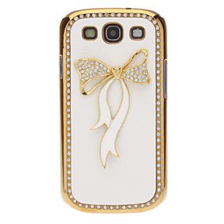 Crystal Bling Bowknot Pattern Leather Case Cover for Samsung Galaxy S3 I9300