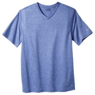 C9 by Champion Mens Advanced Duo Dry V  Neck Tee   Blue Heather L