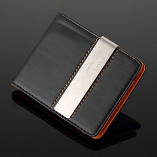Personalized Black Leather Money Clip