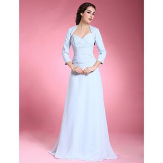 A line Spaghetti Straps Floor length Chiffon Mother of the Bride Dress With A Wrap