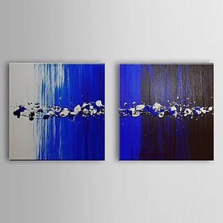 Hand Painted Oil Painting Abstract Water Drop with Stretched Frame Set of 2 1311 AB1066