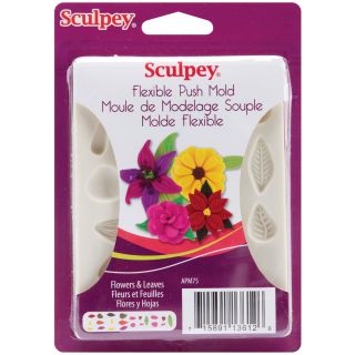 Sculpey Flexible Push Mold flowers and Leaves