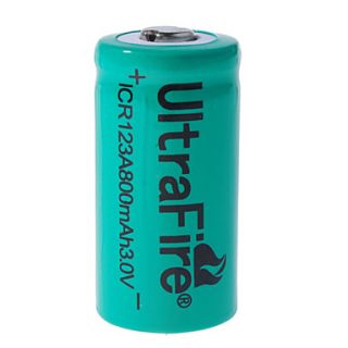 Rechargeable 3V CR123 800mAh Green 2 Packs