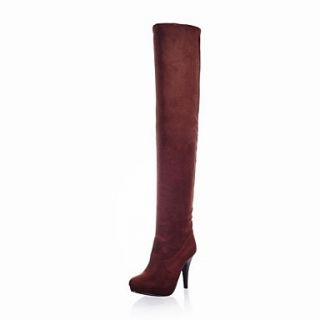 Suede Stiletto Heel Combat Knee High Boots (More Colors)