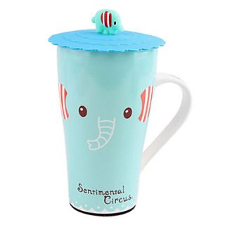 Blue Elephant Mug, Ceramic 17oz